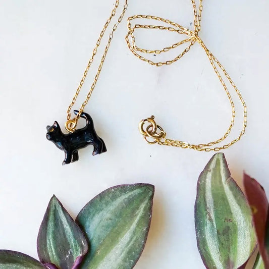 Black Kitty Rufio Cat Necklace