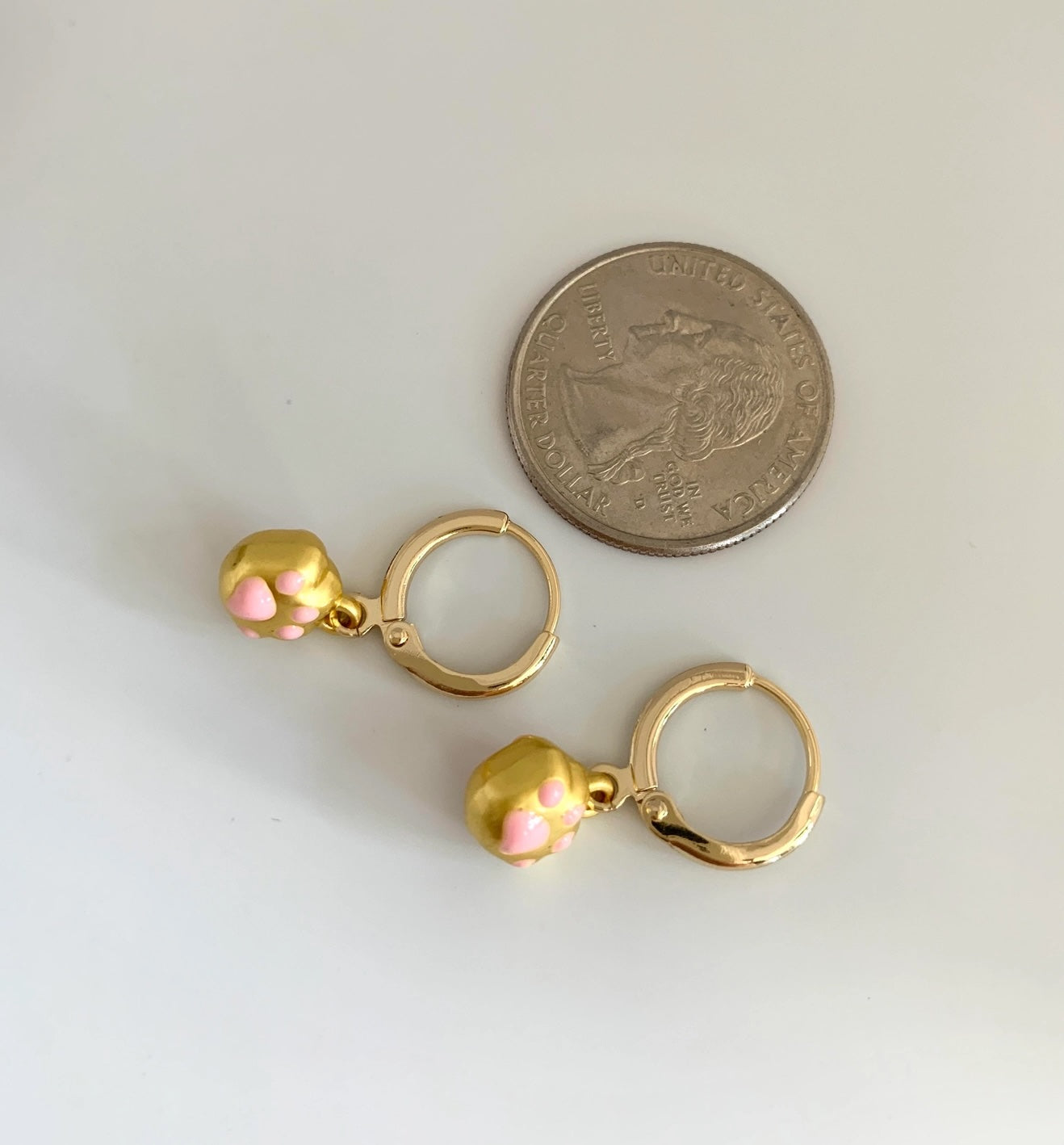 Lucky Cat Paw Huggie Earrings