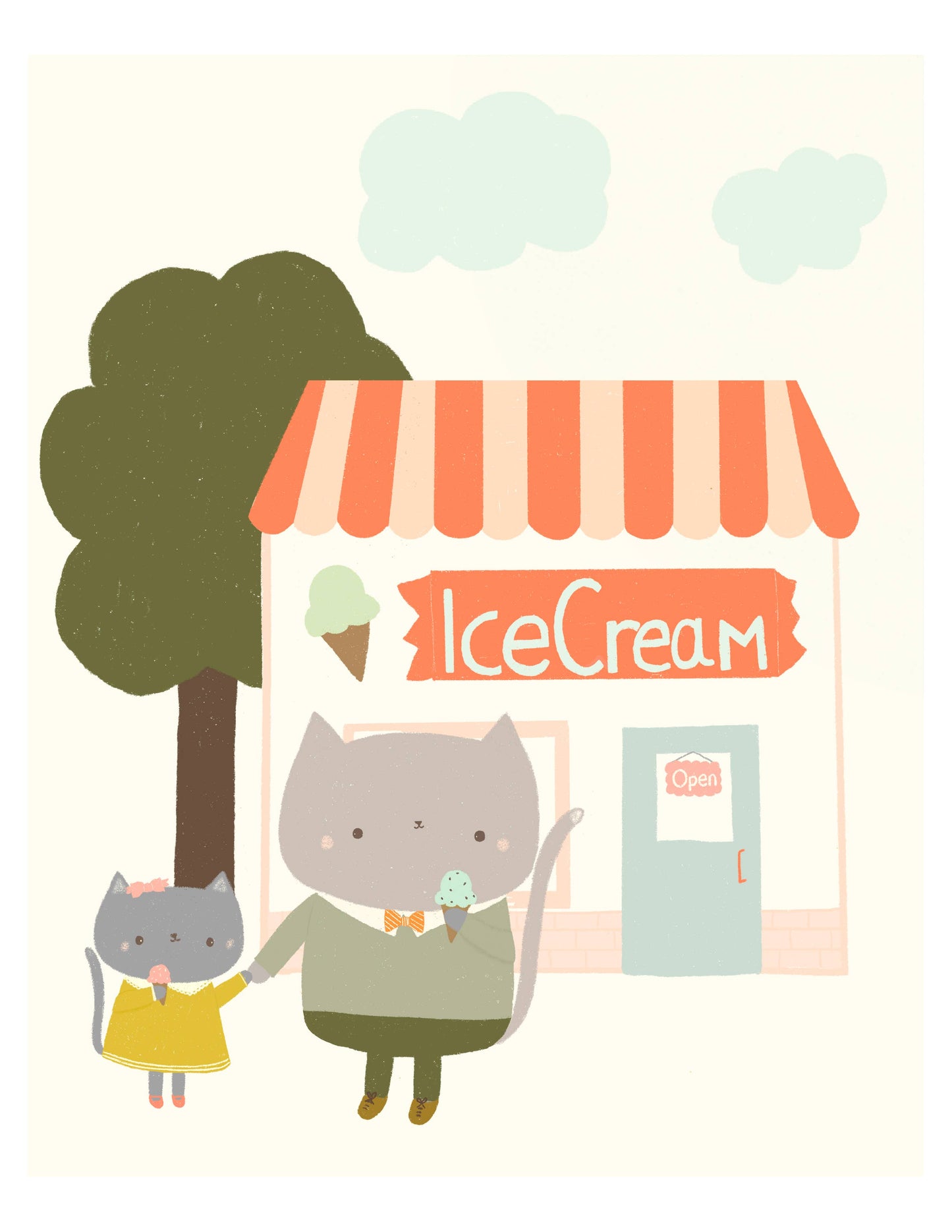 Ice Cream with Dad Art Print