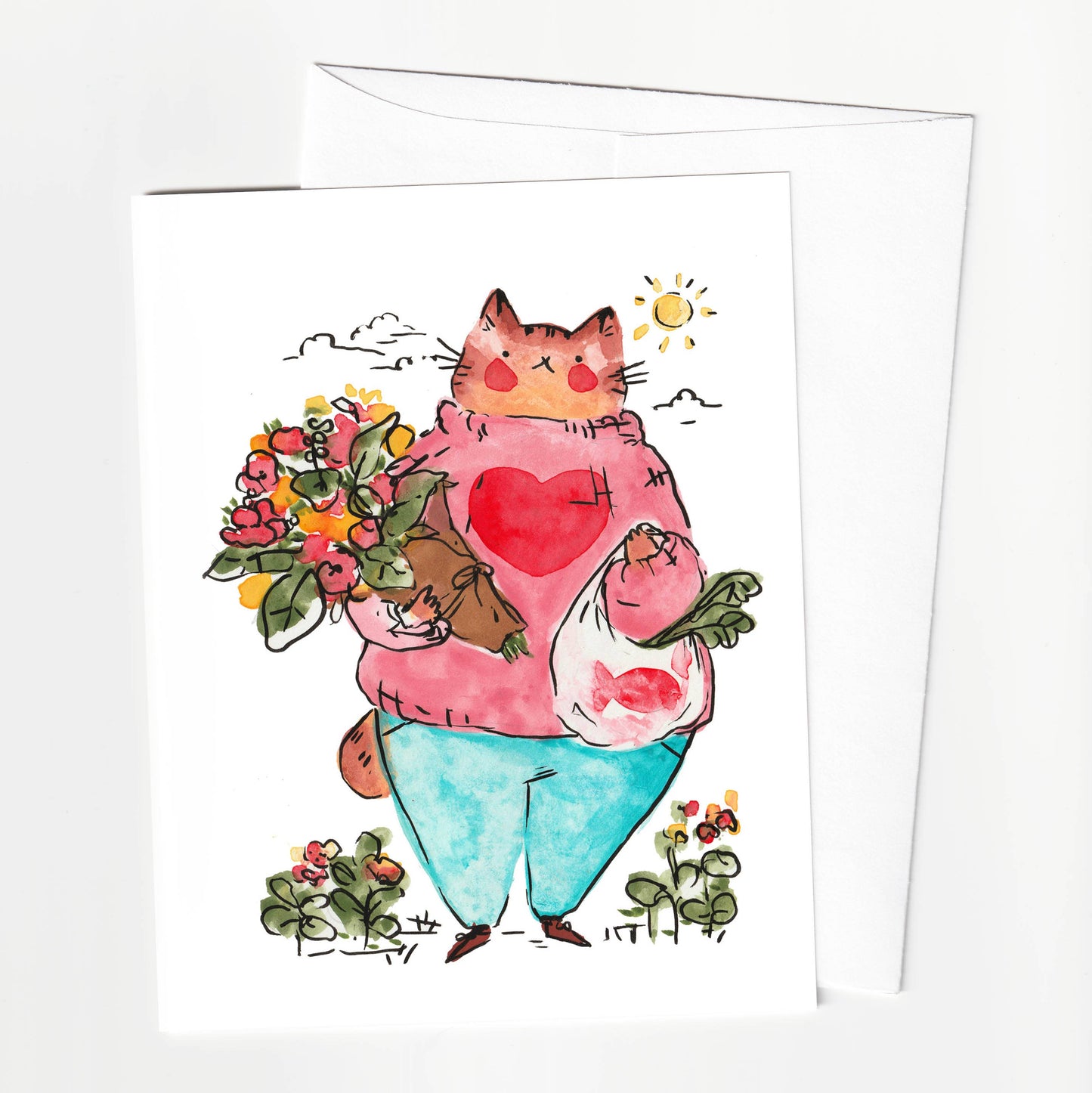 A2 Greeting Card - Nice Cat Valentine