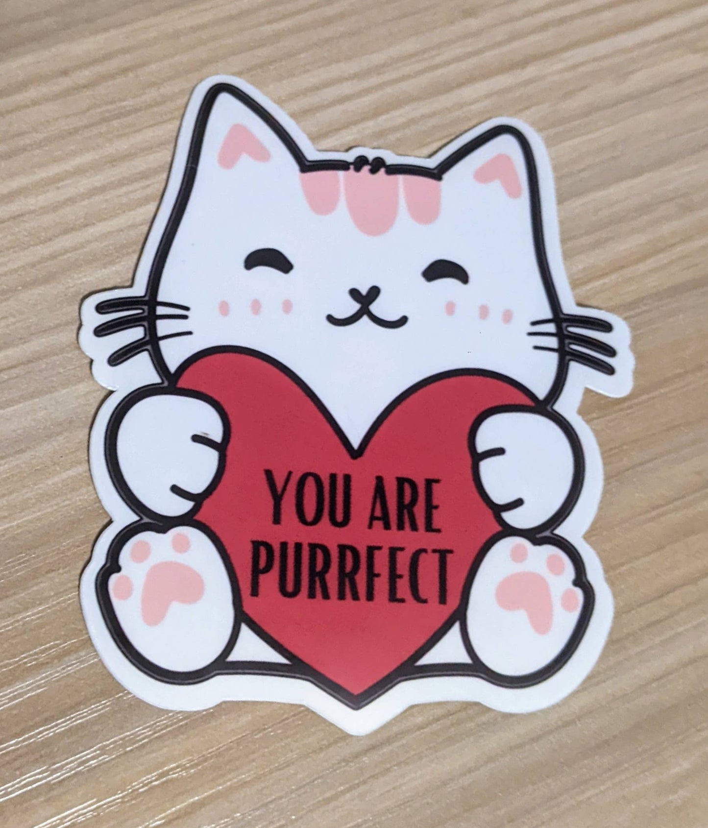 You Are Purrfect Cat Valentine's Vinyl Sticker