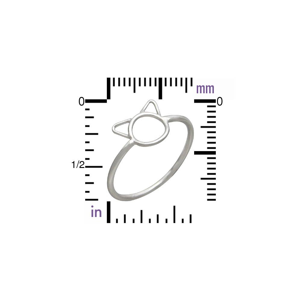 Sterling Silver Small Cat Ring