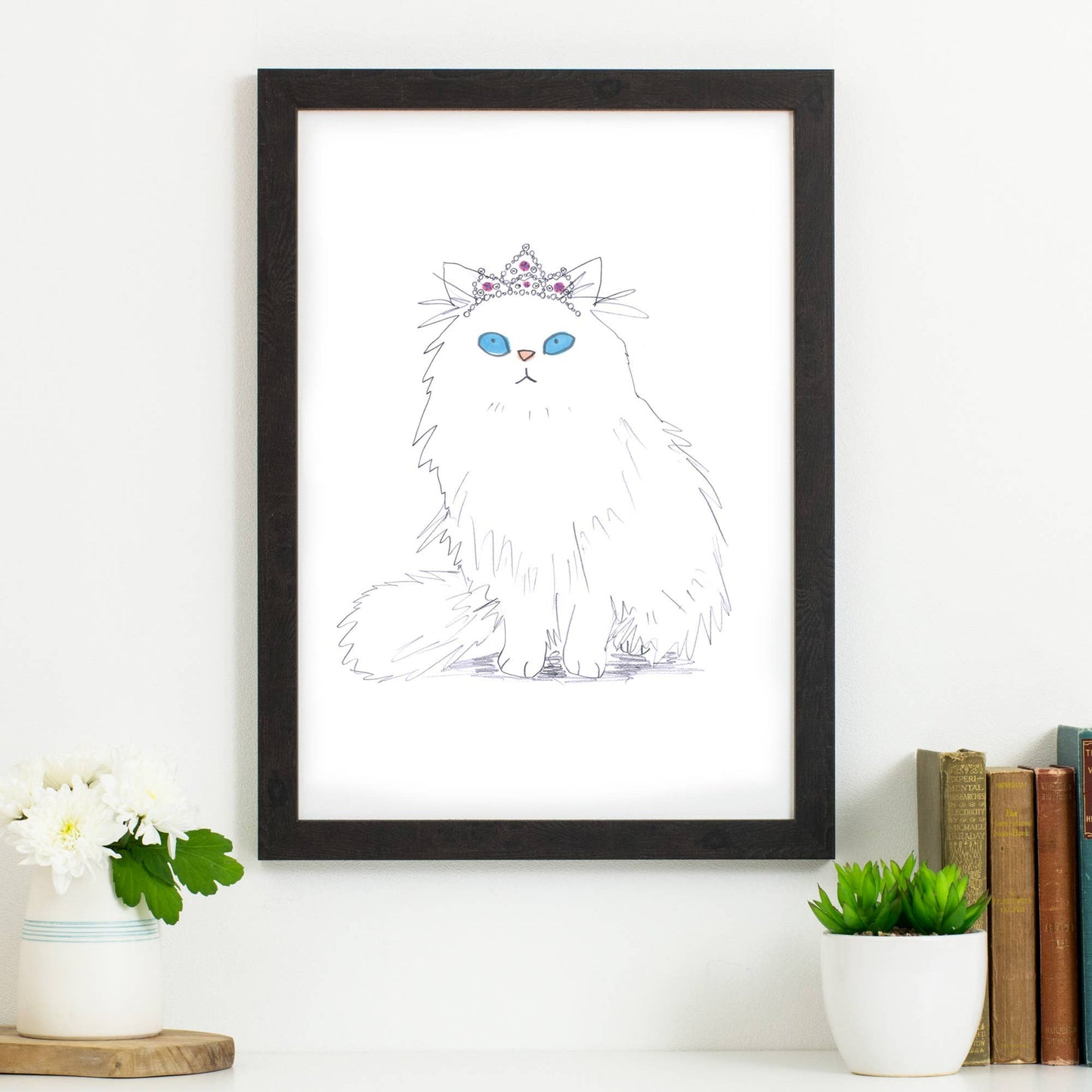 Cat In Tiara Art Print