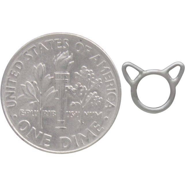 Sterling Silver Cat Head Post Earrings