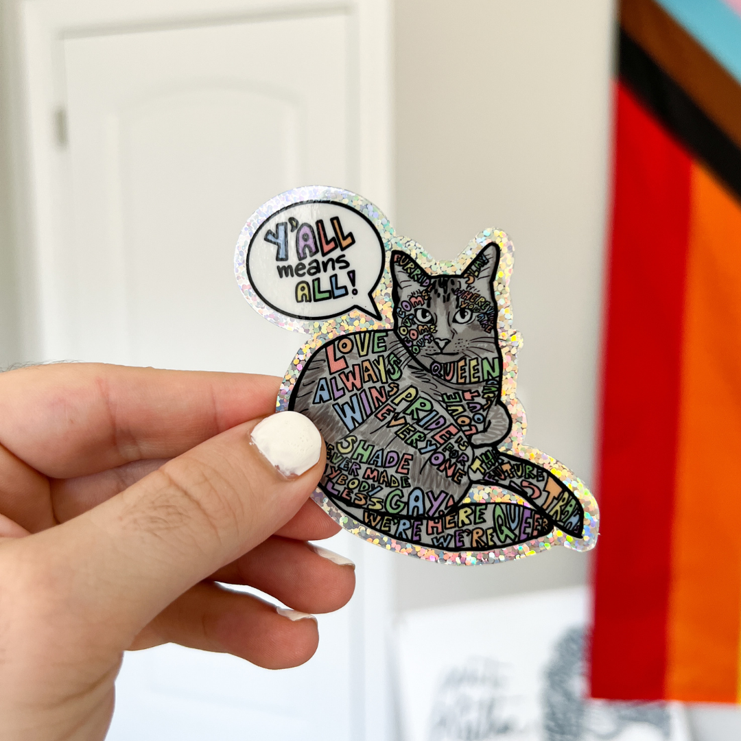 Pride Cat Glitter Sticker