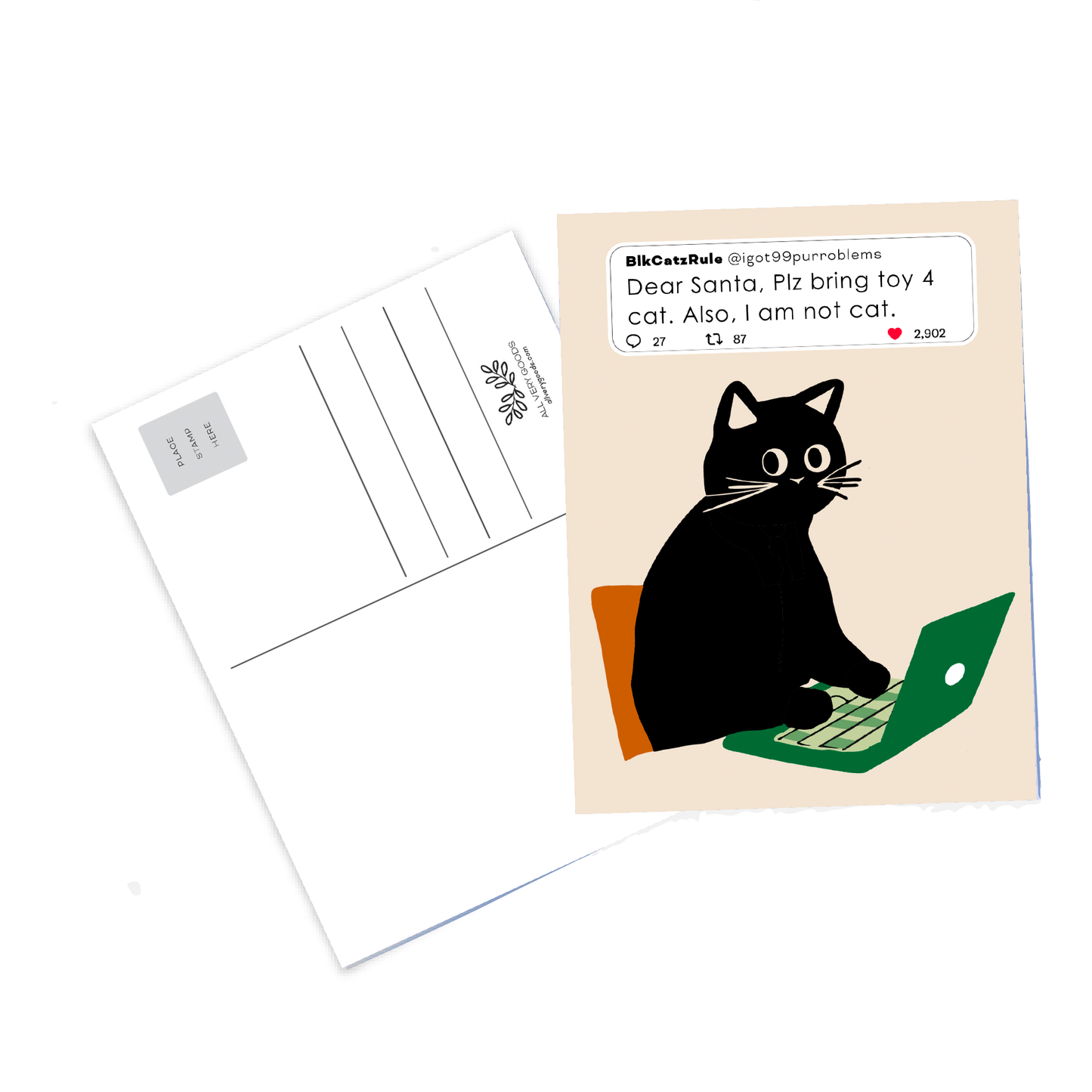 Holiday Tweet Cat Card