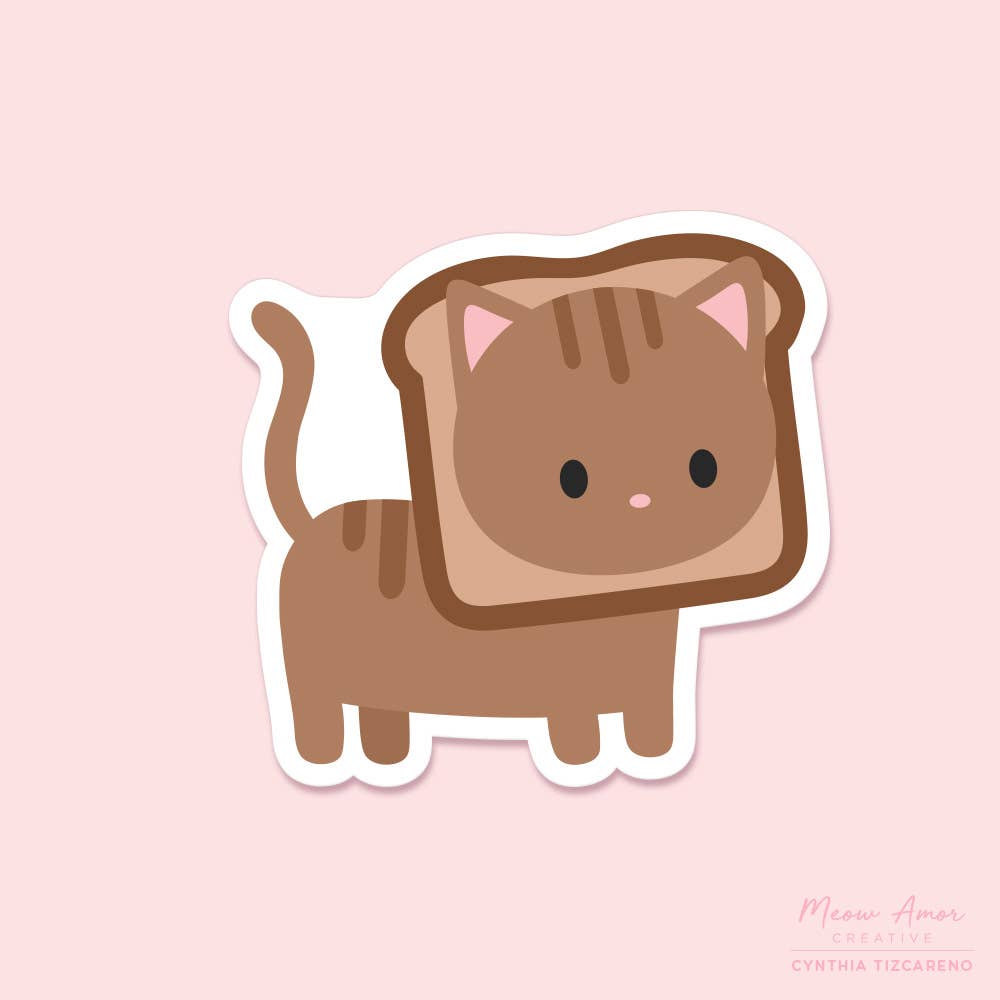 Toast Cat Vinyl Sticker