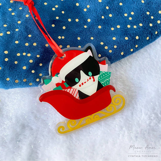 Santa Claws Tuxedo Cat Christmas Ornament