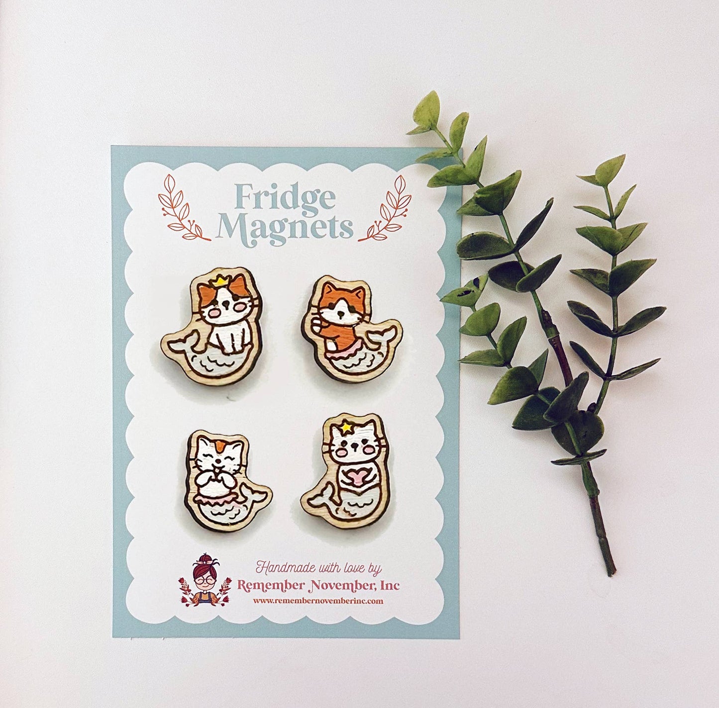 Cat Fridge Magnets - Mermaids