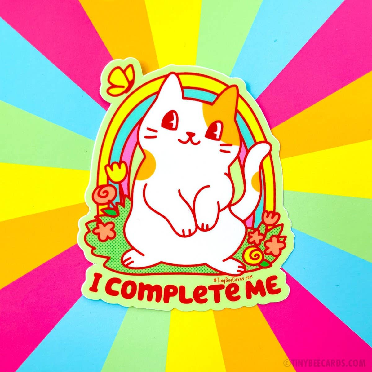 I Complete Me Cat Vinyl Sticker