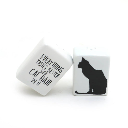 Cat Hair Salt and Pepper Set
