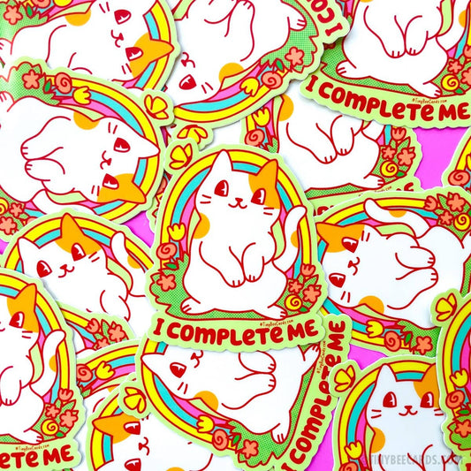 I Complete Me Cat Vinyl Sticker