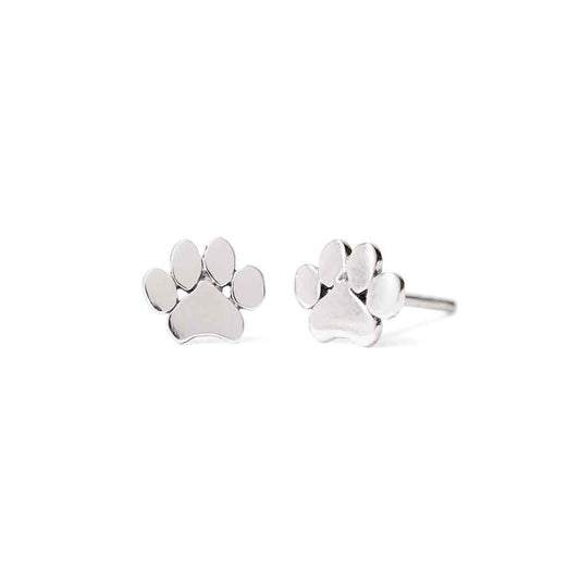 Sterling Silver Paw Print Post Earrings