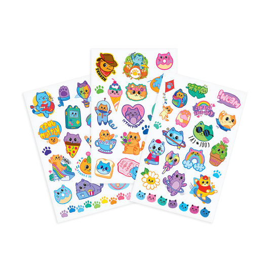 Temporary Tattoos Colorful Cats