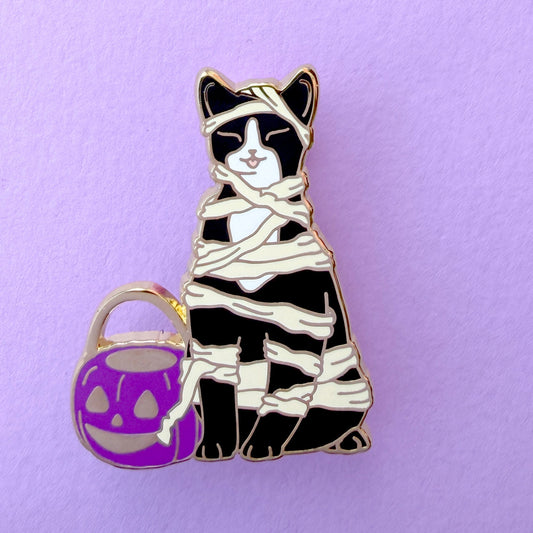 Halloween Mummy Cat Enamel Pin
