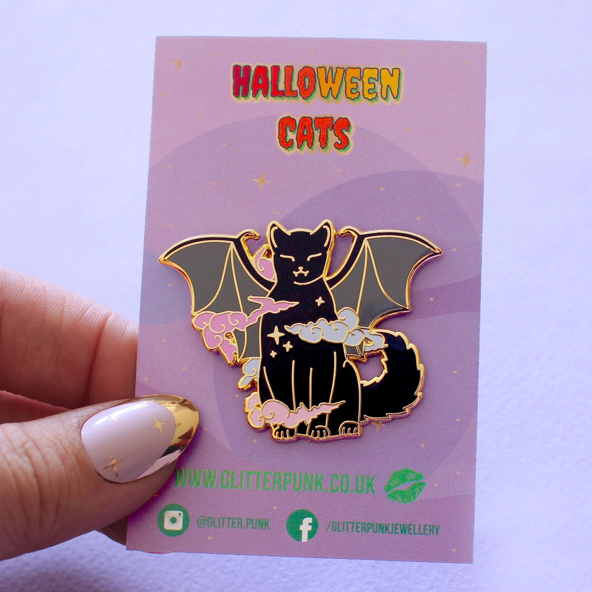 Vampire Cat Enamel Pin