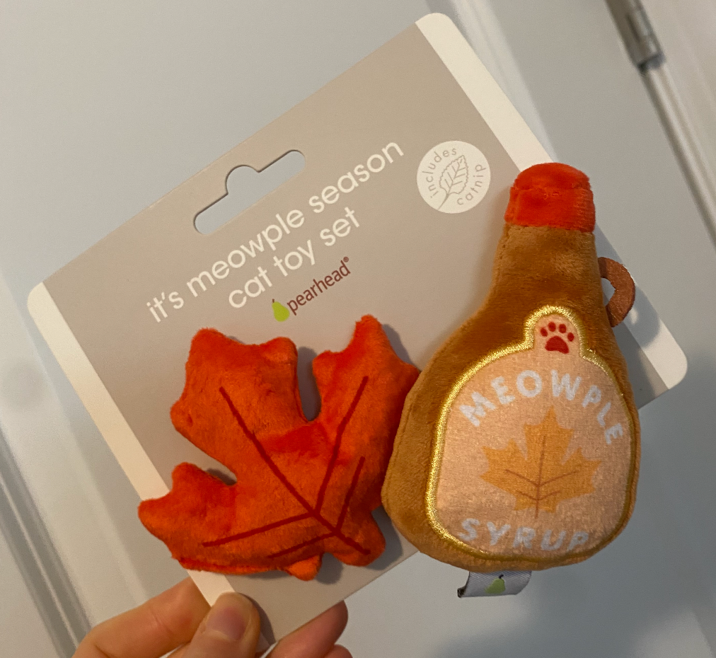 Maple Leaf & Syrup Fall Cat Toys, Set of 2