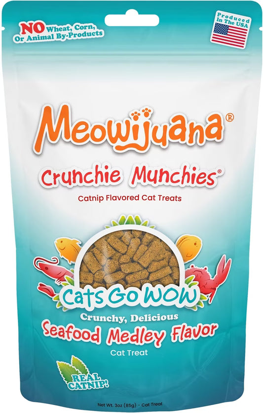 Meowijuana® Crunchie Munchies Seafood Medley Catnip Cat Treats