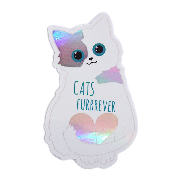 Cats Furrrever Holographic Vinyl Sticker