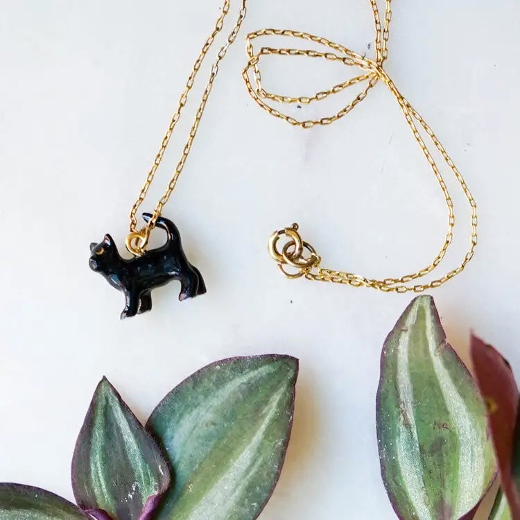 Black Kitty Rufio Cat Necklace