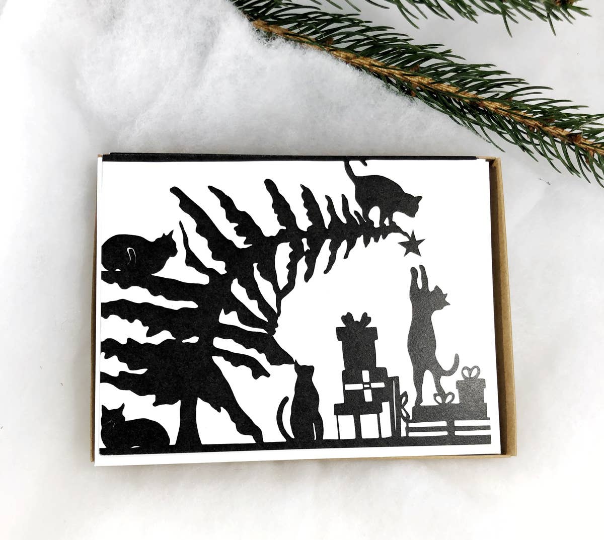 Cat Silhouette Holiday Card