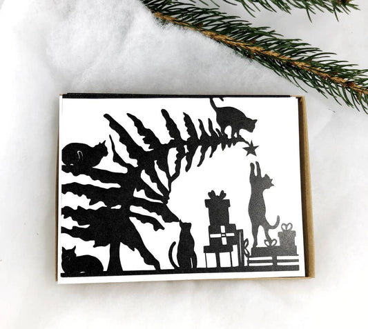 Cat Silhouette Holiday Card