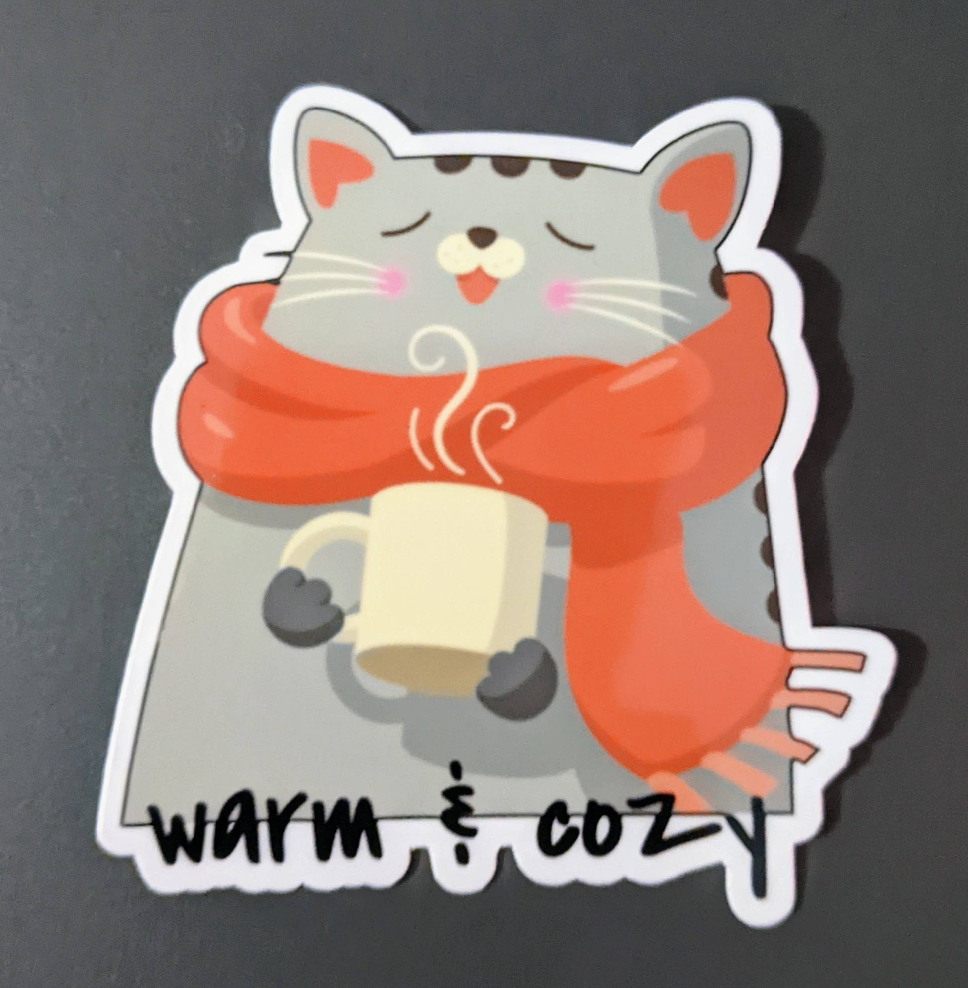Warm & Cozy Cat Vinyl Sticker