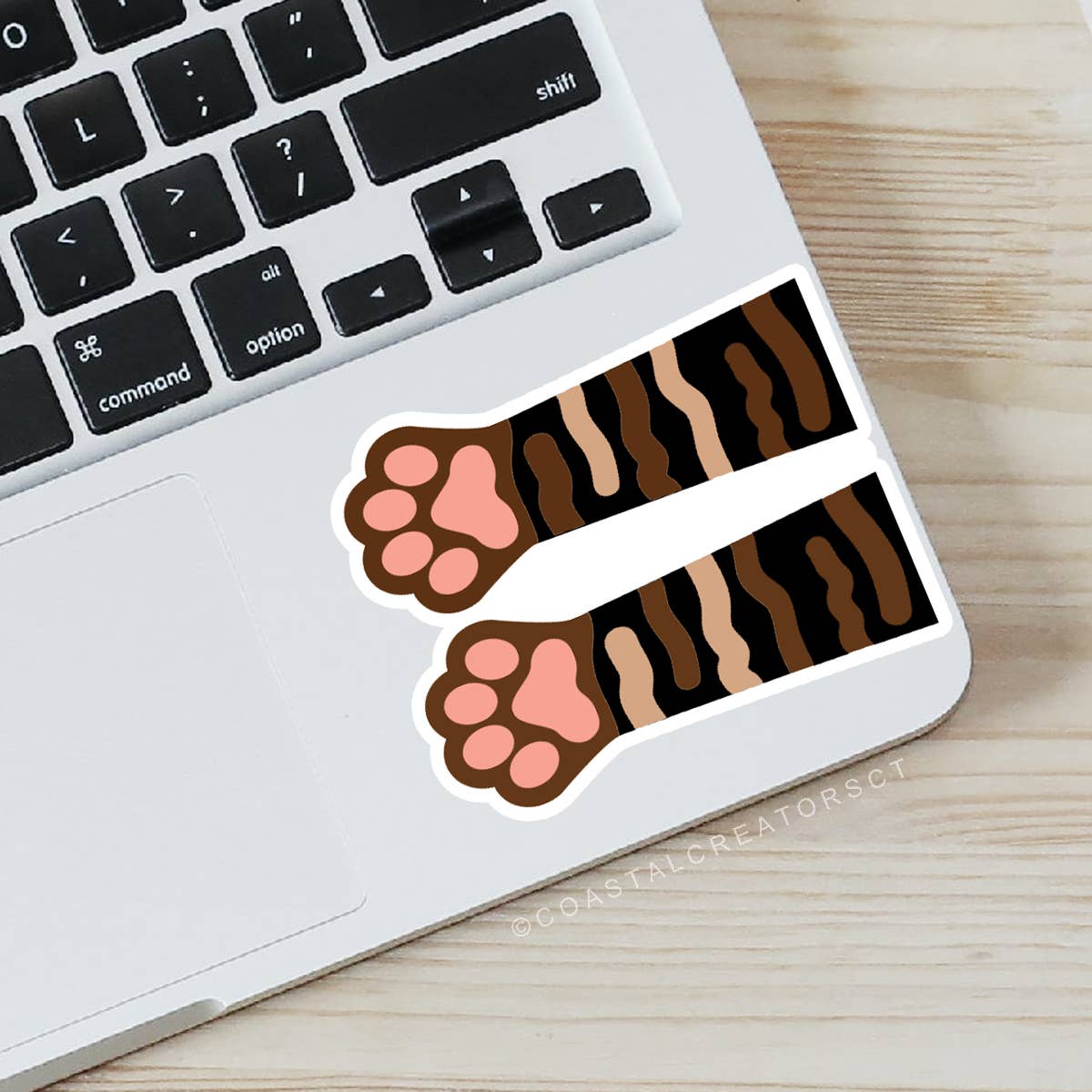 Cat Tortoise Stripes Paws Vinyl Sticker