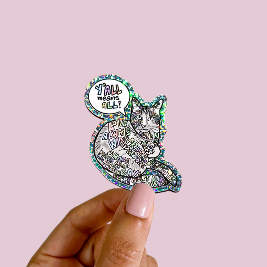 Pride Cat Glitter Sticker