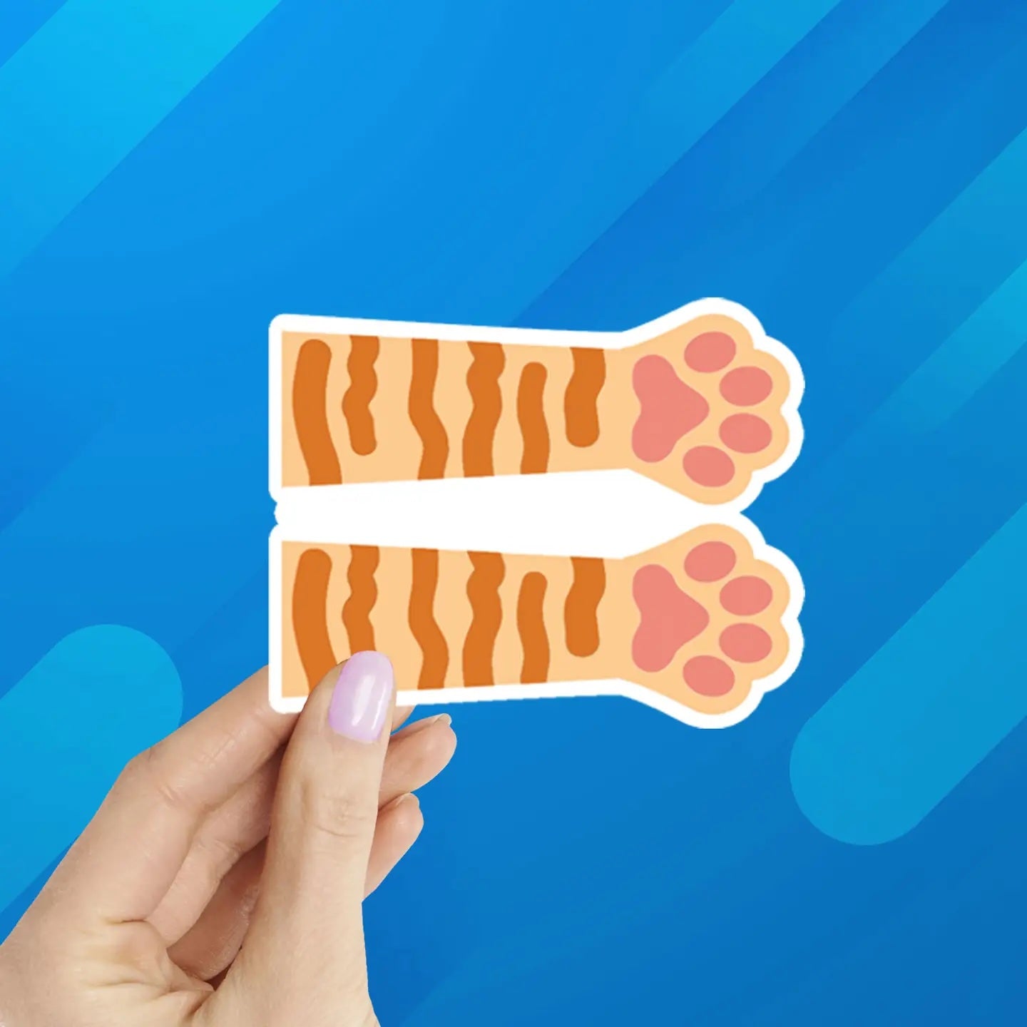 Orange Cat Paws Vinyl Sticker