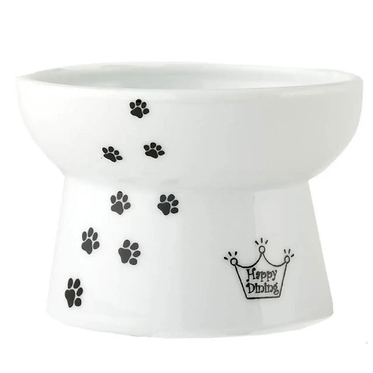 Raised Cat Food Bowl - Paw