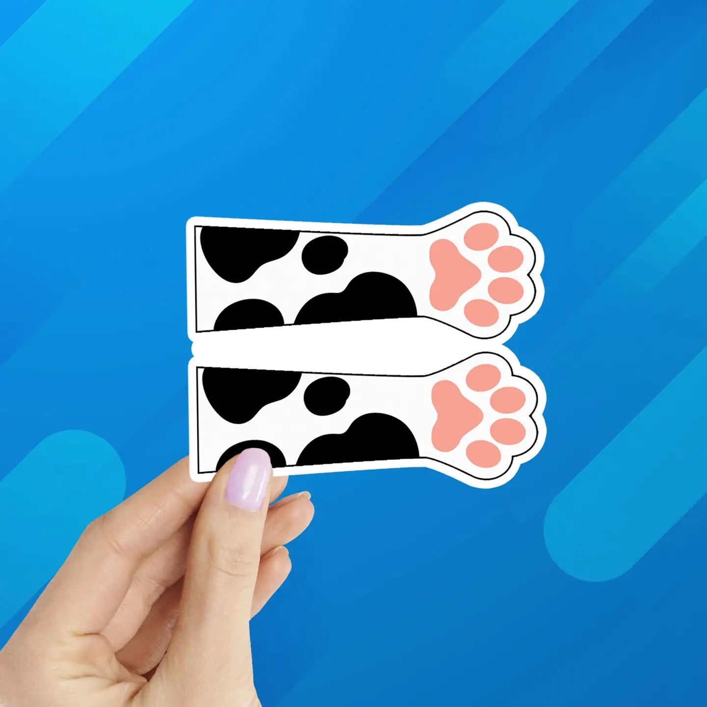 Black/White Cat Paws Vinyl Sticker