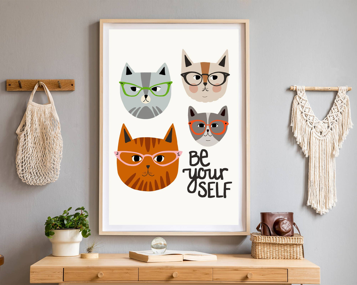 Be Yourself - funny cat illustration print
