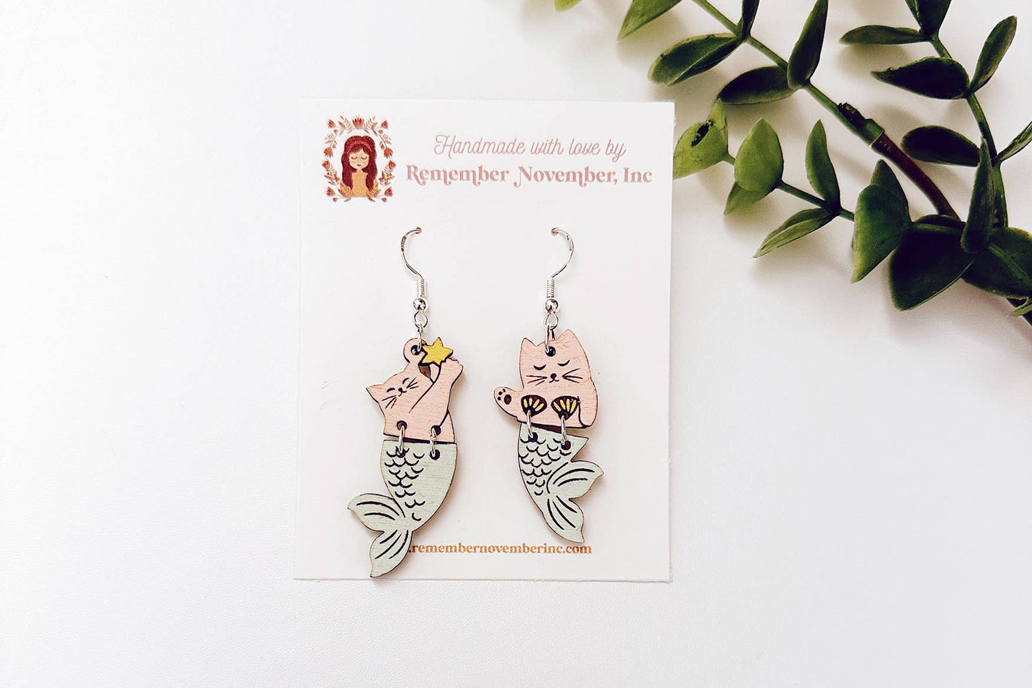 Mermaid Cat Earrings