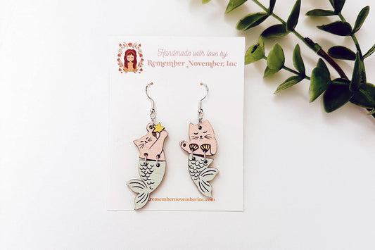 Mermaid Cat Earrings