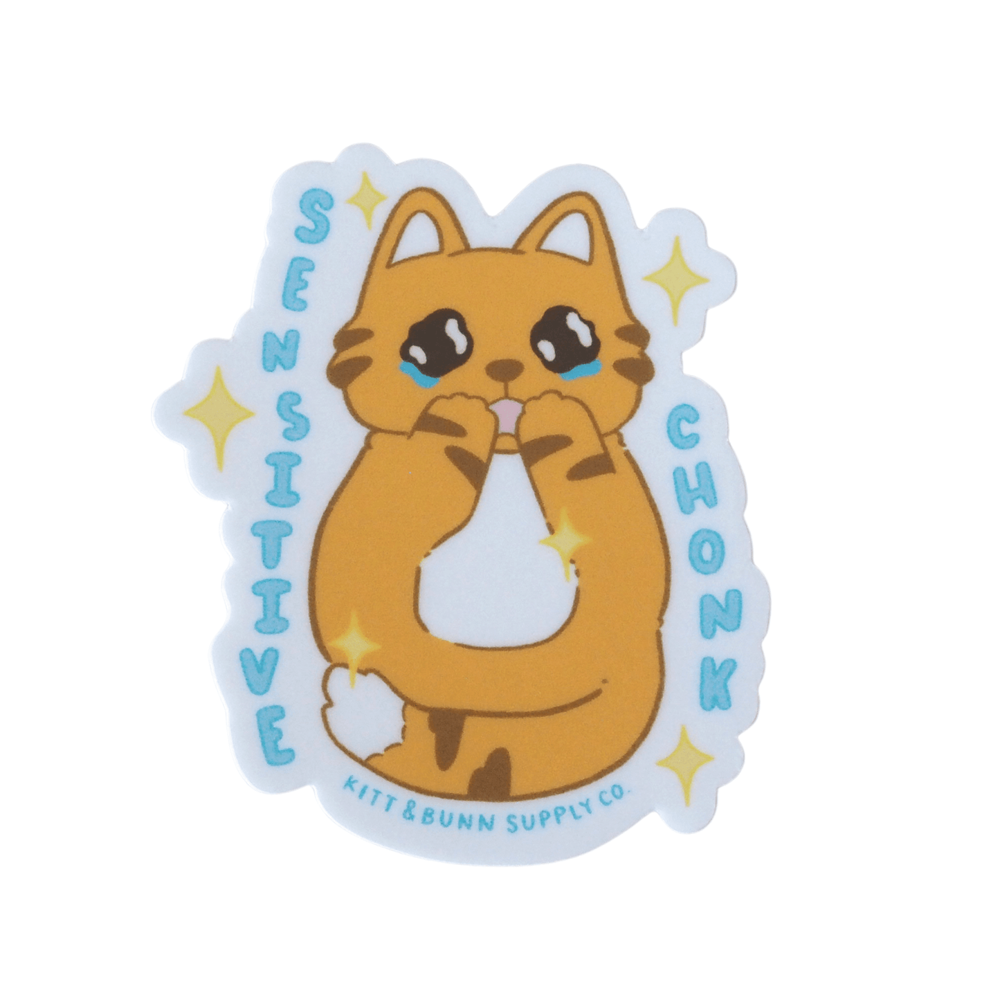 Sensitive Orange Tabby Cat Vinyl Sticker
