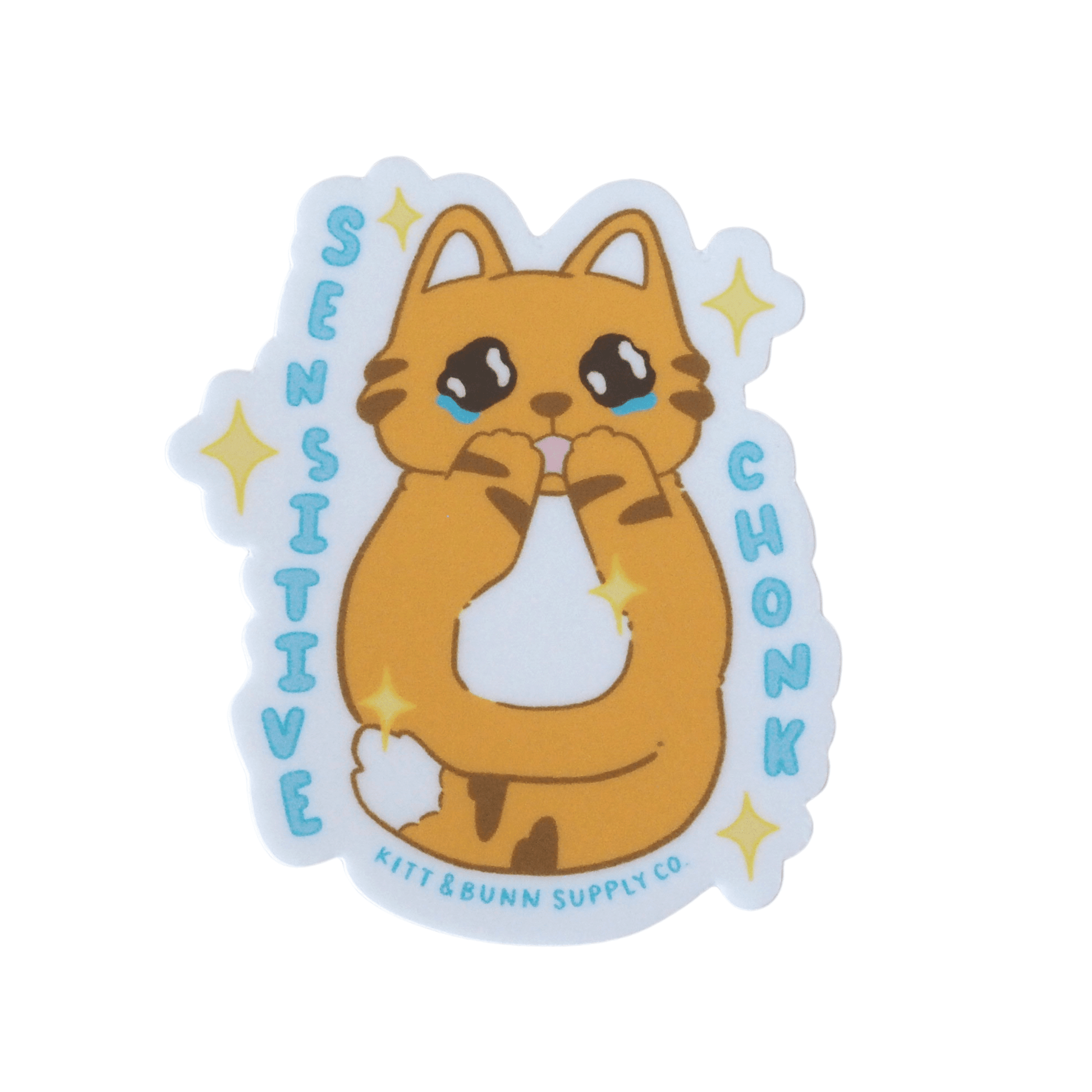 Sensitive Orange Tabby Cat Vinyl Sticker