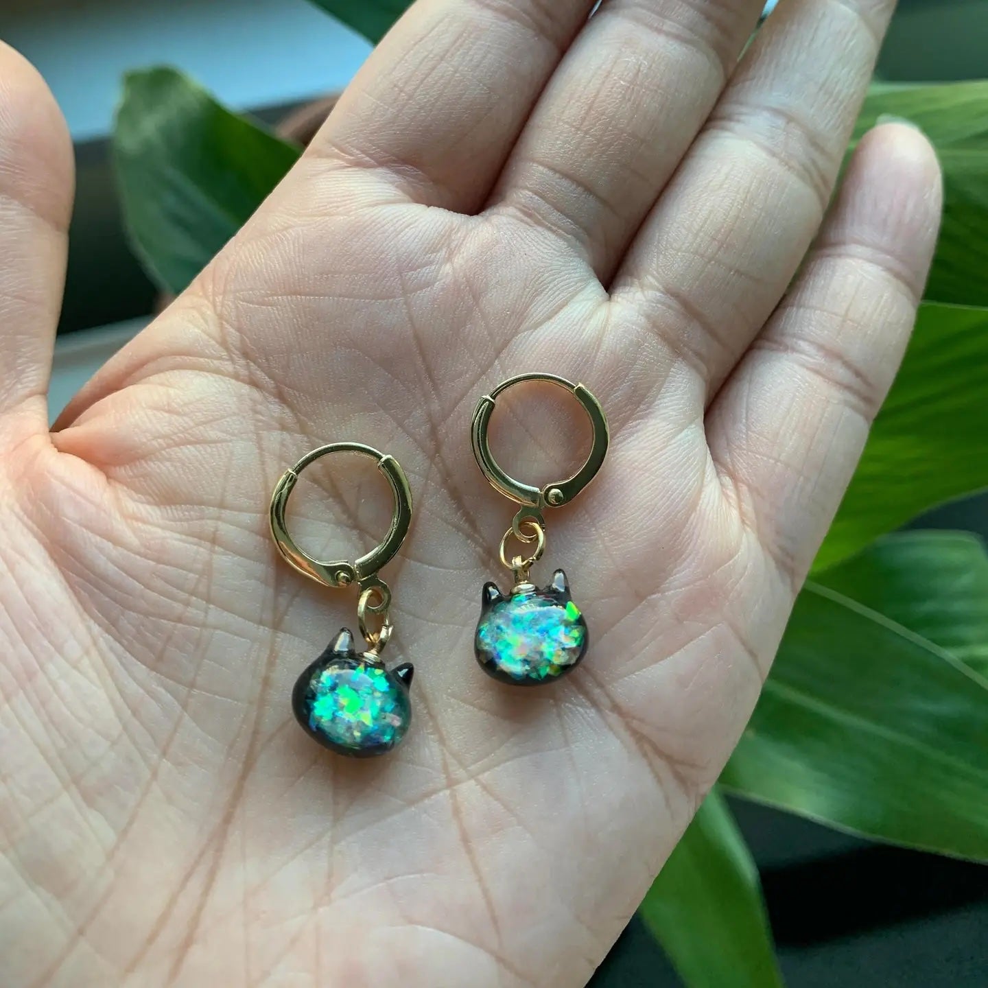 Unique Candy Cat Huggie Earrings