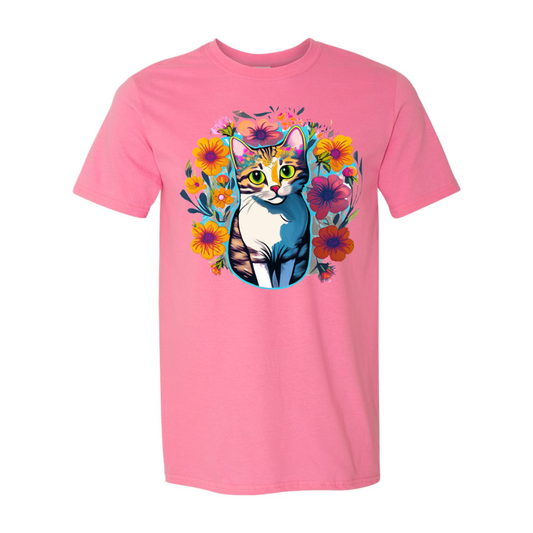 Cat in Flowers T-Shirt