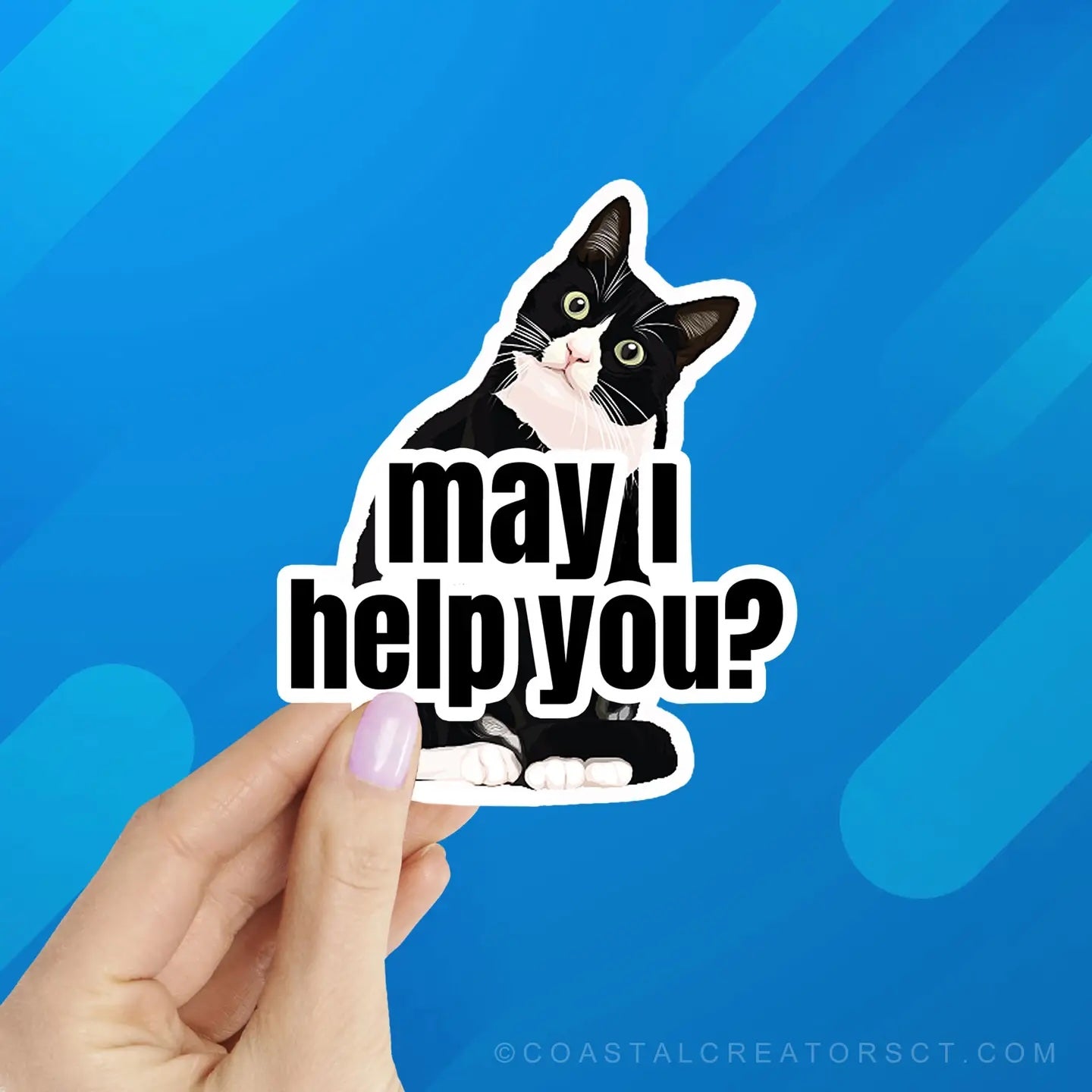 May I Help You? Cat Vinyl Sticker