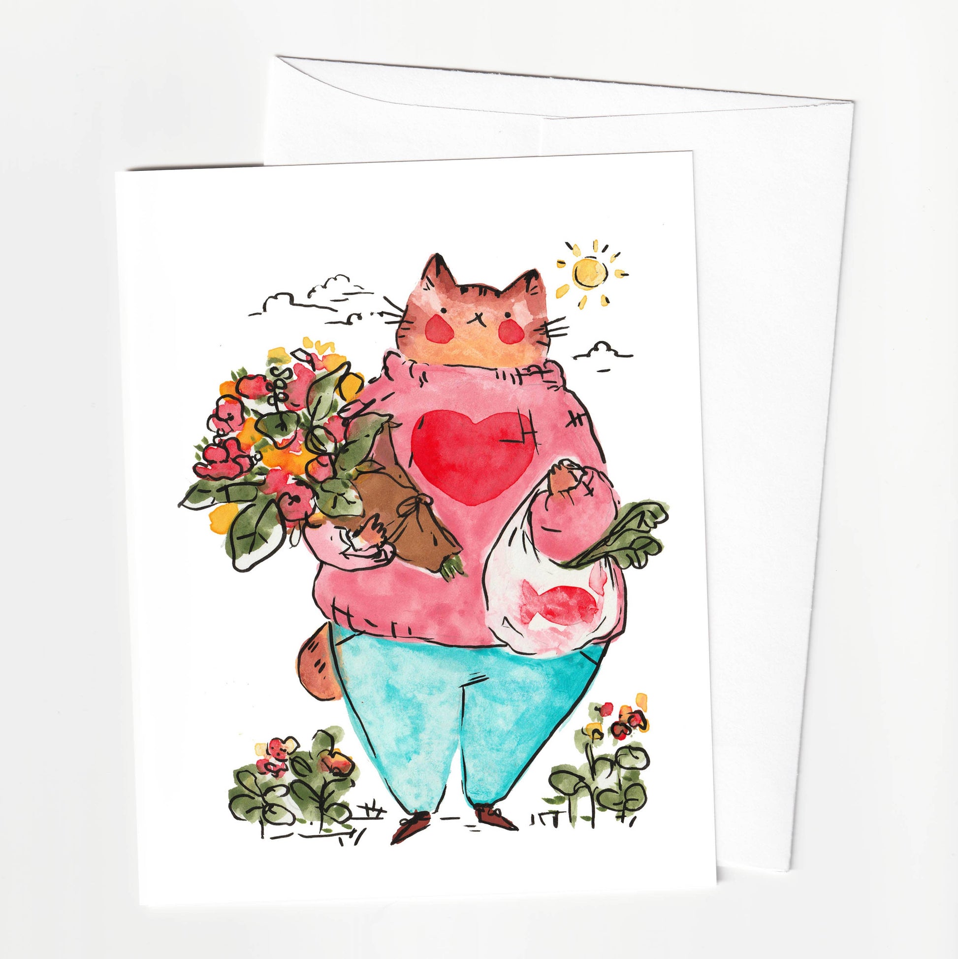 A2 Greeting Card - Nice Cat Valentine