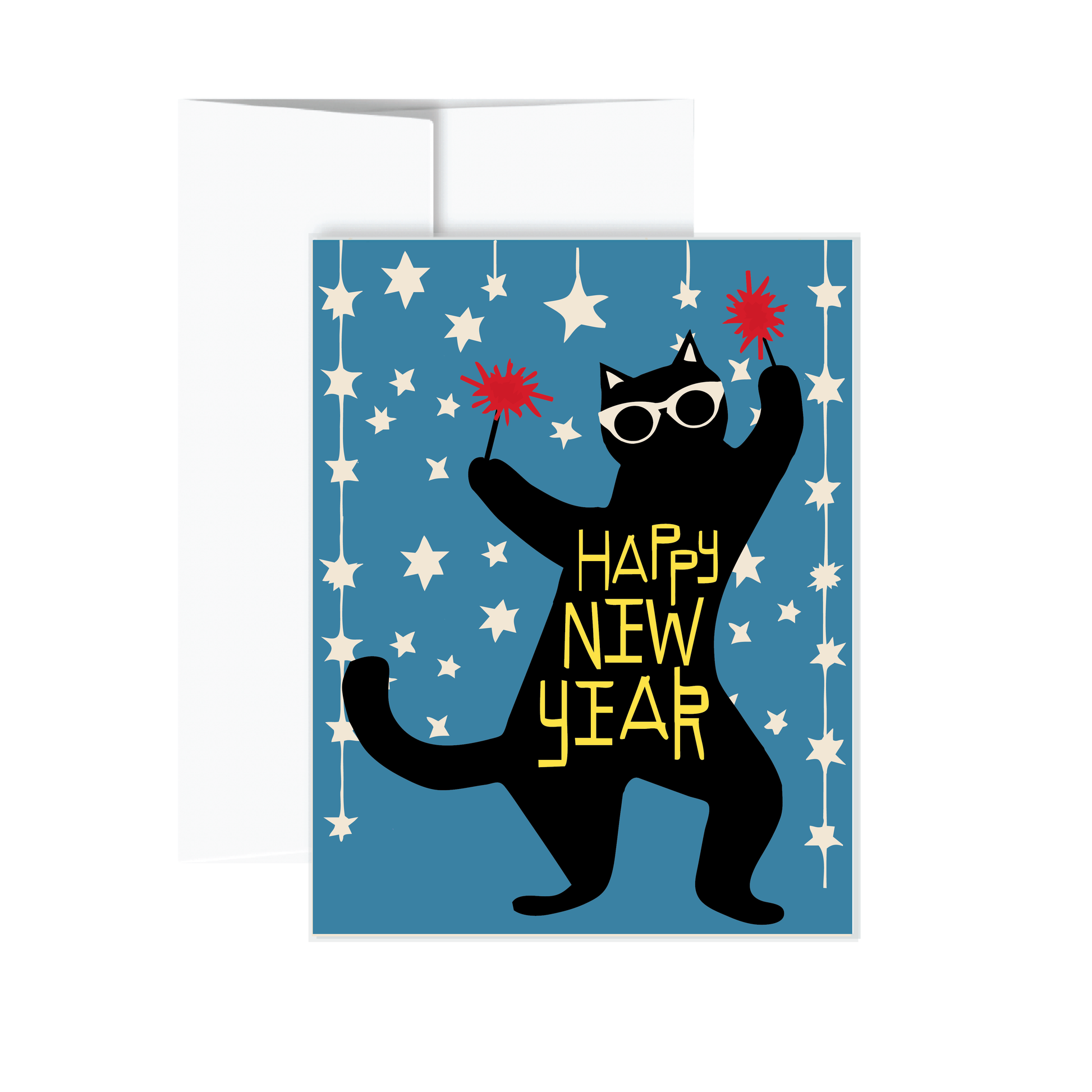 Happy New Year Cat Card