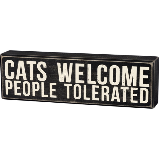 Box Sign - Cats Welcome