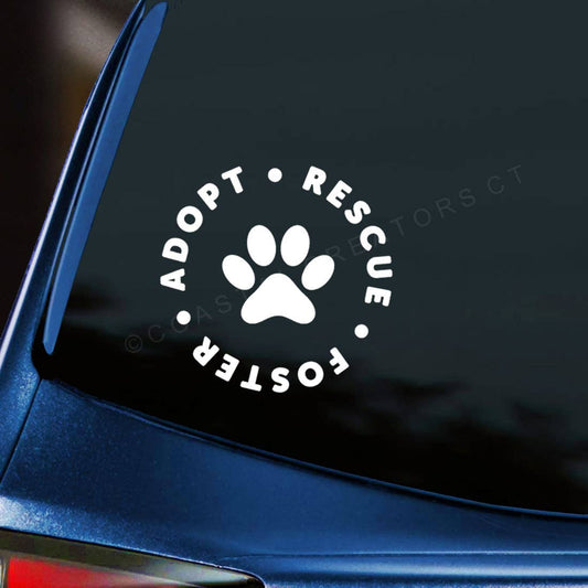 Adopt Rescue Foster Vinyl Window Decal