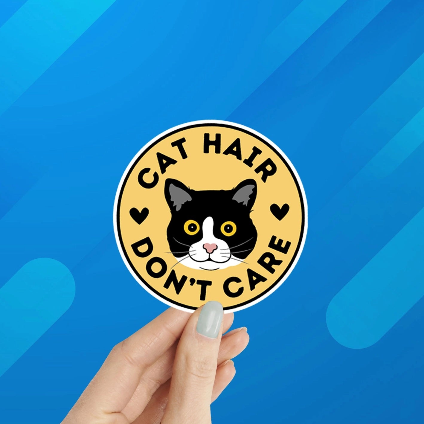 Cat Hair Vinyl Sticker