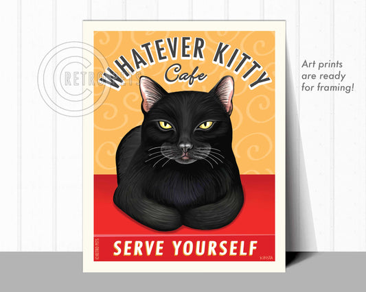 Cat Art "Whatever Kitty, Black"