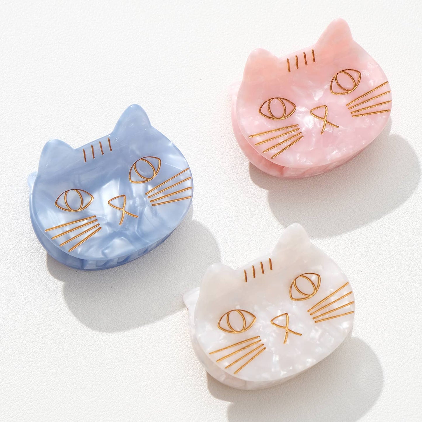 Small Cat Face Claw Clip Pastel