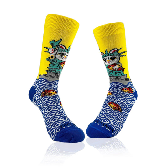 Cat Statue of Liberty Socks