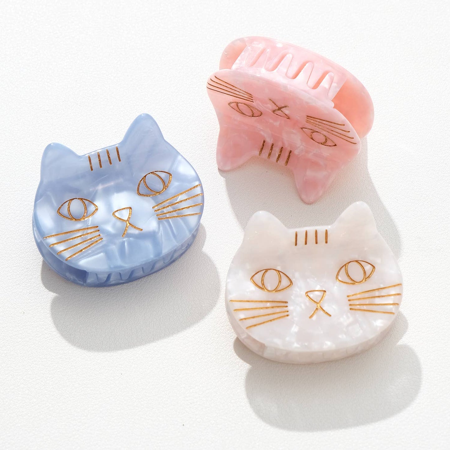 Small Cat Face Claw Clip Pastel