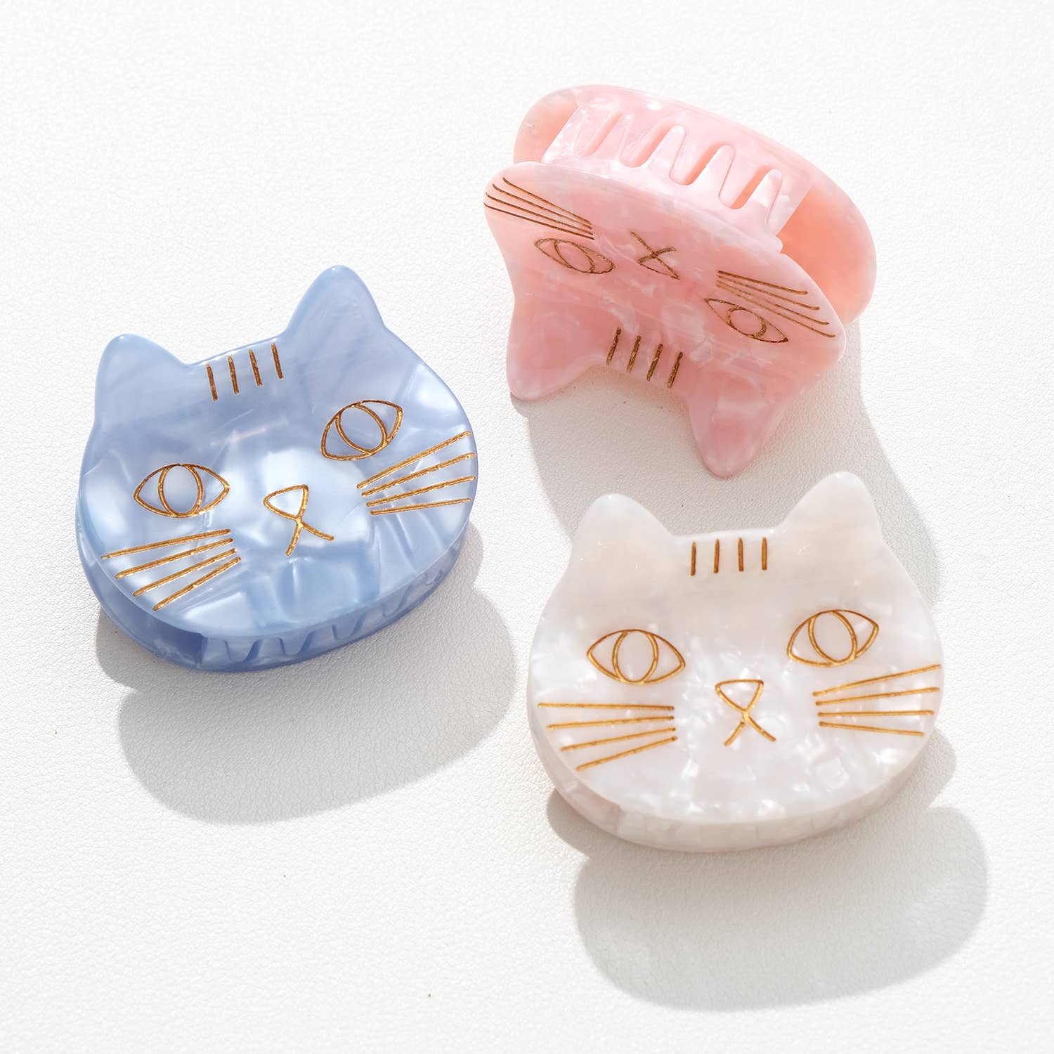 Small Cat Face Claw Clip Pastel